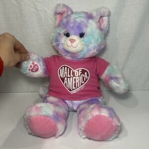 Build A Bear "Pastel Swirl Kitty" Pastel Swirl Tie Dye Cat Mall Of America Shirt